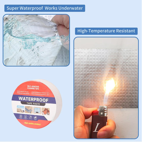 2" W X 32.8'L Waterproof Tape for Leaks - Aluminum Butyl Tape with Adhesive for RV Repair and Window Caulking