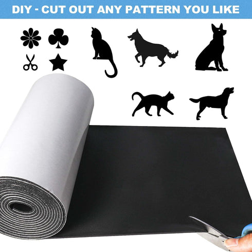 Foam Insulation Neoprene Sheets with Adhesive, Multi-Function Soundproof Marine Closed Cell Rubber Roll (Black)