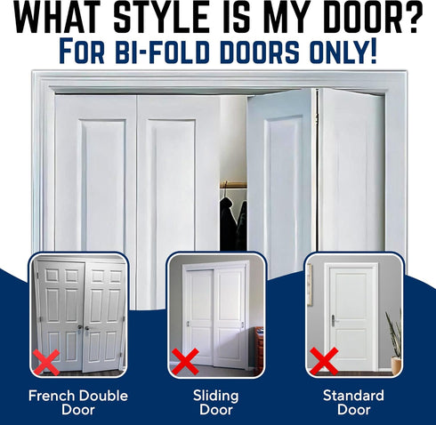 (2- Pack) Closet 1 3/8" - Safety Innovations Bi-fold Door Lock - Protection Child and Pet Proof Bi-fold Door Lock