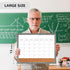 Monthly Whiteboard Calendar & Corkboard for Wall, 17"x13" Magnetic Dry Erase Board with Gray Wood Frame