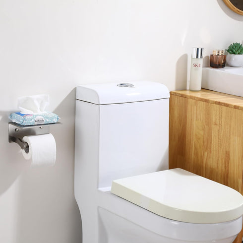 TOPGHIP Toilet Paper Holder with Shelf - Toilet Tissue Holder with Cell Phone Shelf for Bathroom - Toilet Paper Roll