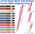 Snarky Funny Office Notepads Pens, 24 Pcs Negative Sarcastic Quotes Work Ballpoint Pens with Stylus Tip