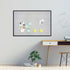 JILoffice 36 X 24 Inch Cork Linen Bulletin Board (Grey) with Black Aluminum Frame for Office Home School