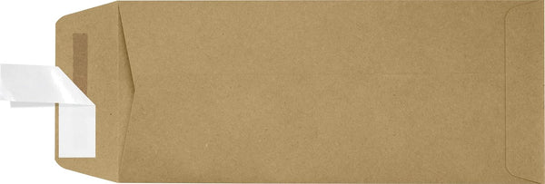 LUXPaper #10 Policy Business Envelopes, Peel & Press, 4 1/8" x 9 1/2", Grocery Bag Brown, 70lb. Text, 50 Qty