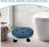 Blue Rolling Stool with Wheels - Compact and Portable Foot Rest