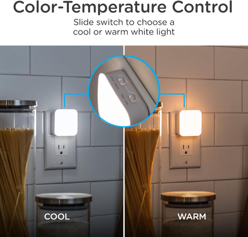 Dimmable 4 Settings, 2 Pack, 82179 Lights by Night LED Night Light, Plug-in, Dusk to Dawn Sensor, Adjustable, Compact