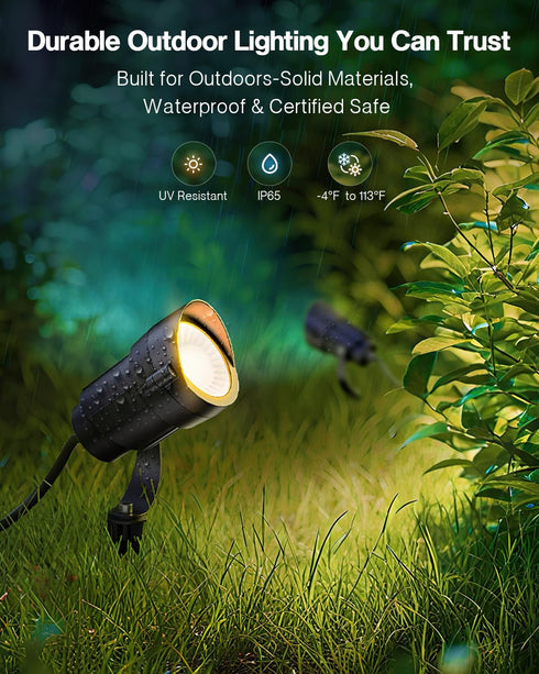 600LM 2900K 12-24V IP65 2Packs HIBOITEC Spotlights Low Voltage Landscape Lighting with Connectors Landscape Lights Kit