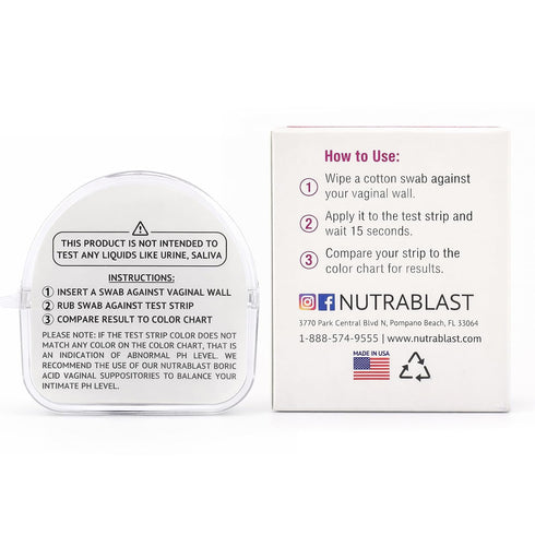 3.0-5.5 (100 NutraBlast Feminine pH Test Strips | Monitor Intimate Health | Easy to Use & Accurate Womens Acidity