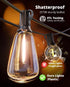 25FT IPX5 10+1 ST38 Bulbs, 2700K VIPAR Outdoor String Lights LED Patio Lights Waterproof with Shatterproof Edison