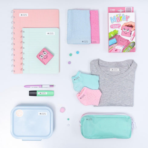 DIY MARKY - Customizable Stamp for Kids, Includes Ink for 1000 Impressions, Complete Set with Labels and Tape
