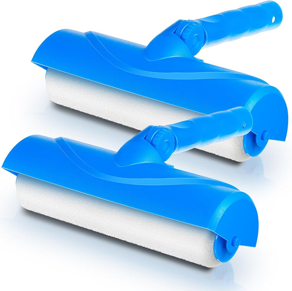 Lasnten 2 Pcs 10 Inch Ceiling Paint Roller with Shield Adjustable Head