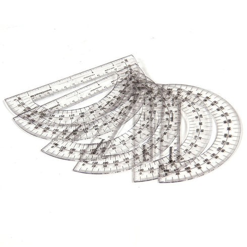 hand2mind Clear Plastic Student Math Protractor Set, Pack of 100 for Classroom