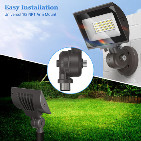 30W 3450Lumen 120V 5000K IP65 dephen LED Flood Lights Outdoor with Knuckle Mount, Landscape Lighting, Waterproof