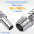 LTWFITTING Bar Production Stainless Steel 316 Barb Fitting Coupler/Connector 1/2" Hose ID x 3/8" Male NPT (Pack of 5)