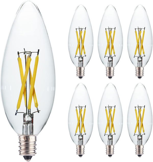 6 Pack E12 Candelabra LED Bulb 40 Watt Equivalent,4W Type B 5000K