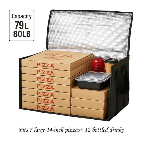 3-Pack Warmer/Frozen Bodaon Insulated Food Delivery Bag, XXXL Pizza Cooler Bags, Rideshare Delivery Bag, Thermal
