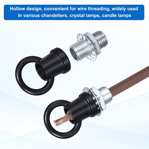 PATIKIL 18Lb 4 Set M10 1 1.1 Inch) Load Lamp Female Loop Holder, Lifting Eye Fine Thread Nut Hook Ring Shape Structural