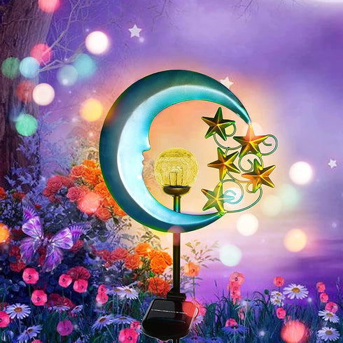 Solar Outdoor Garden Lights, Waterproof Crackle Glass Globe LED Landscape Lighting for Pathway and Yard