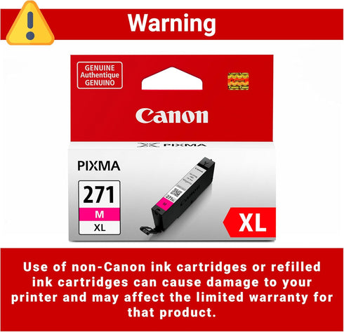 Canon CLI-271XL Genuine Magenta Ink Tank, Compatible with MG6820, MG6821, MG6822, MG5720, MG5721, MG5722, MG7720,