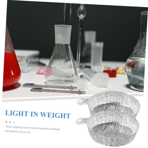 100Pcs Aluminum Foil Sample Weighing Tray, Disposable Foil Plates for Labs, Lightweight Pans for Accurate Weighing