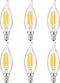 Sunlite 41357-SU LED Filament Chandelier Light Bulb with Flame Tip, 5 Watts