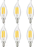Sunlite 41357-SU LED Filament Chandelier Light Bulb with Flame Tip, 5 Watts