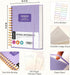 Yoment 6 x 8 College Ruled Subject Spiral Notebook, 100 GSM Thick Paper, Purple Bound Journal for Work School Office