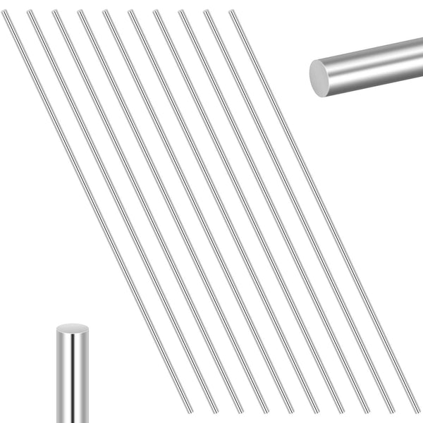 10 Pieces 304 Stainless Steel Model Straight Metal Rods, 2mm x 150mm, Lathe Bar Stock for Toy Car Helicopter