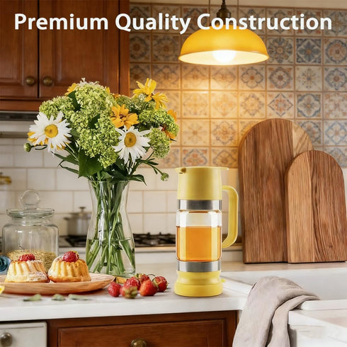 EAOEIHD 2026 12Oz Upgrade Honey Dispenser No Drip with Base, Multipurpose Honey Glass Bottle, Glass Honeys and Syrup