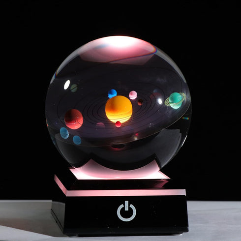 3d Solar System Model Crystal Ball 80mm 3.15inch - Outer Space Astronomy