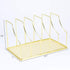 Simmer Stone File Sorter Organizer, 5 Section Magazine Holder Rack, Desktop Wire Book Stand for Mail, Paper, Document, Folder, Record and Desk Accessories, Gold by Simmer Stone