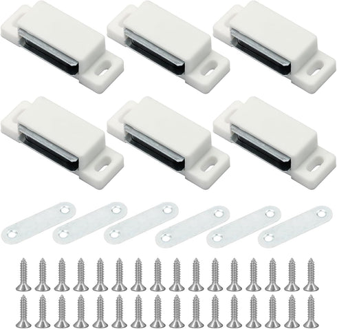 Jersvimc 6Pcs Closet Magnetic Door Catch Cabinet Door Magnets Catch, Drawer Magnet Latch Magnetic Shutter Hardware