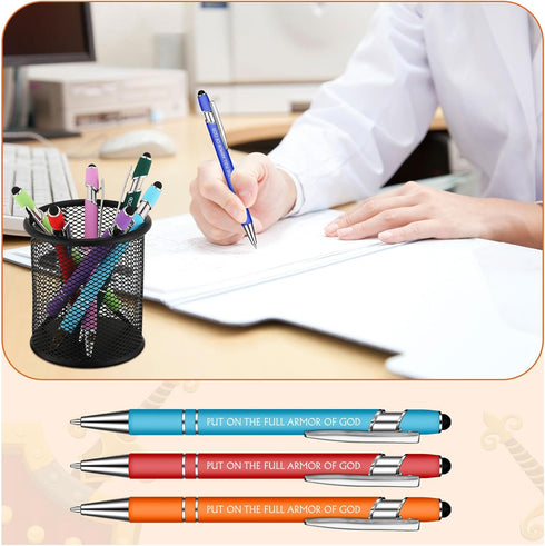 Yeaqee 24 Pcs Inspirational Ballpoint Pens with Bible Verses, Black Ink Stylus Tip for Home Office School Supplies