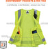 Ergodyne Unisex Class 2 Economy Surveyors Vest, Zipper, Lime, Large-X-Large US