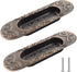 2 Pcs 4.13" European Recessed Flush Pull Handle, Stainless Steel Sliding Door Handle, Inset Antique Recessed Pull Handle for Cabinet Closet Dresser Drawer, Antique Copper by Biaungdo