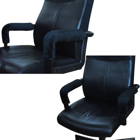 Wanty 2 Pieces Home Office Polyester Armrest Slipcovers, Durable Machine Washable (Black)