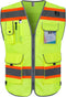 TCCFCCT Reflective Safety Vest for Men Women, 9 Pockets High Visibility Vest, Fluorescent Orange, XX-Large
