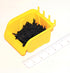 WallPeg Pegboard Bin & Peg Hook Assortment Set, 4 Yellow Bins with J, L, and Jumbo Style Hooks for Organizing