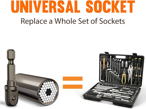 Set Stocking Stuffers for Men Adults Tools, Super Universal Socket Gifts for Men Grip Socket with Power Drill Adapter
