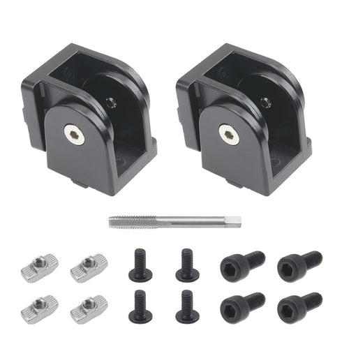 2 Sets 4040 Series Aluminum Extrusion Profile, Zinc Alloy Black Flexible Pivot Joint Connector for 3D Printer