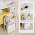 4-Tier SWTYMIKI Freestanding Toilet Paper Holder - Free Standing Toilet Paper Holder Stand with Shelf, Bathroom Storage