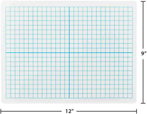 Pack of 25 Dry Erase Lapboards with Grid Lines, 9x12 Graph Whiteboard Set for Student Classroom Learning