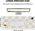 Non-Slip Desk mat, Leather desk mat, Waterproof PU Leather Desk pad Protector, Large Mouse pad, Easy Clean Laptop Desk Writing Mat for Work/Home/Decor(31.5"x12", White Grey) by AFIING