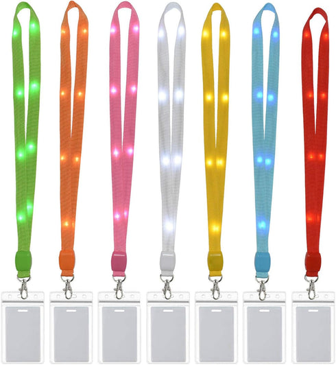LED Light Up Flashing Cruise Lanyards Keychain Holder Neck Straps for Gifts and Party Favors