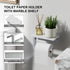 304 Toilet Paper Holder with Marble Shelf, Stainless Steel Tissue Hand Holder Wall Mounted Toilet Paper Roll Hold