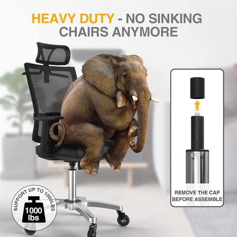 Office Chair Cylinder Replacement, Heavy-Duty Gas Lift Cylinder, Universal Size Fits Most Chairs