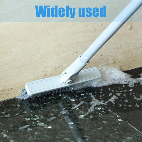 Grout Brush with Long Handle, Heavy Duty Cleaner Brush for Tile Floors and Shower, Swivel Stiff Bristles