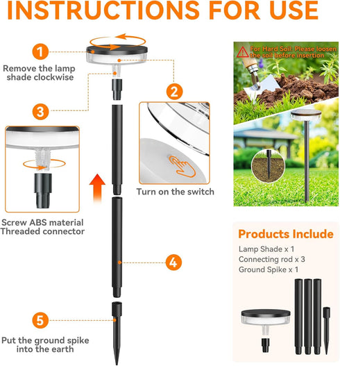 2 Pack 2X 12Hrs LETMY Solar Pathway Lights Outdoor, Brighter Solar Lights Outdoor Waterproof, Taller Pathway Light