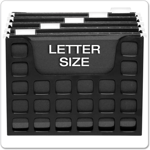 Pendaflex Portable Desktop File, Letter Size, Black, Side Handles, Hanging File Folders