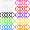 Xyembu 50 Pcs Loose Leaf Binder Rings, Plastics Notebook Paper Ring, Colorful Book